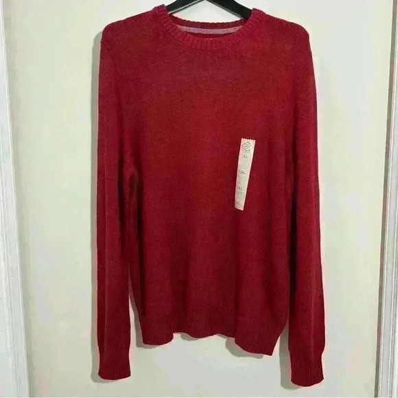 St Johns Bay Men XL Maroon Sweater 100% Cotton NWT - Picture 1 of 4